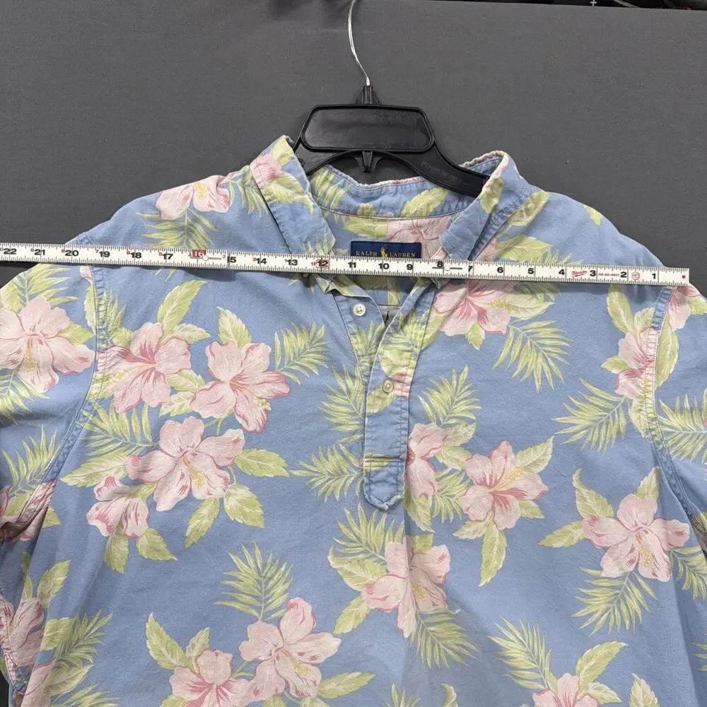 Polo Ralph Lauren Hawaiian Floral 1/2 Button-Down Pullover Shirt - Mens Size XXL